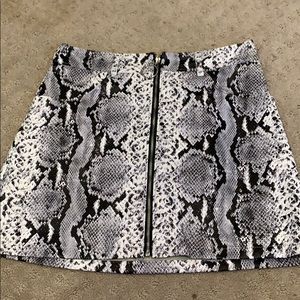 snake print leather skirt